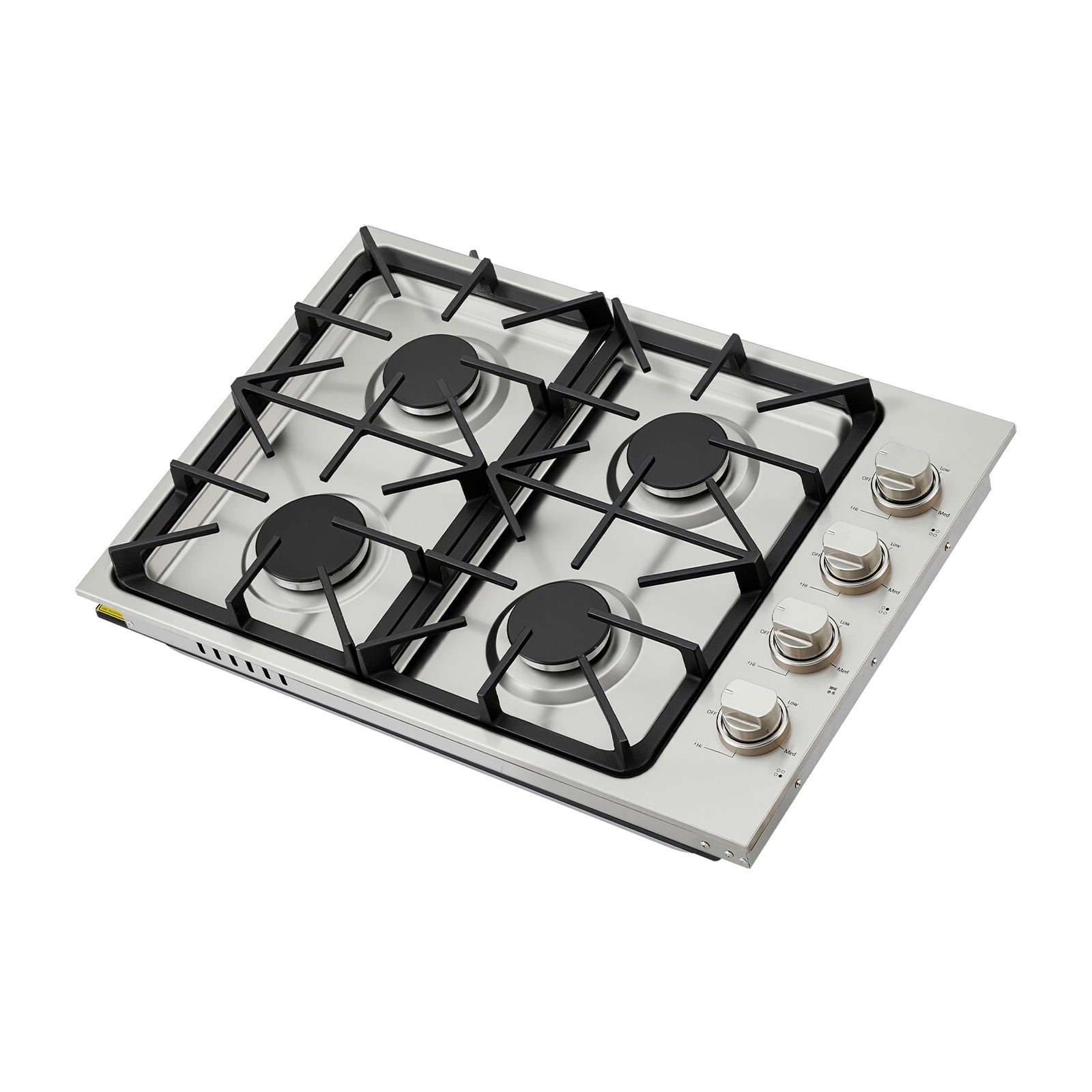 KFFKFF Gas Cooktop, 30 inch 4 Burners Gas Stove Top, Max 48000BTU Built-in Stainless Steel Stove Top LPG/NG Convertible Dual Fuel Cooktop Stoves