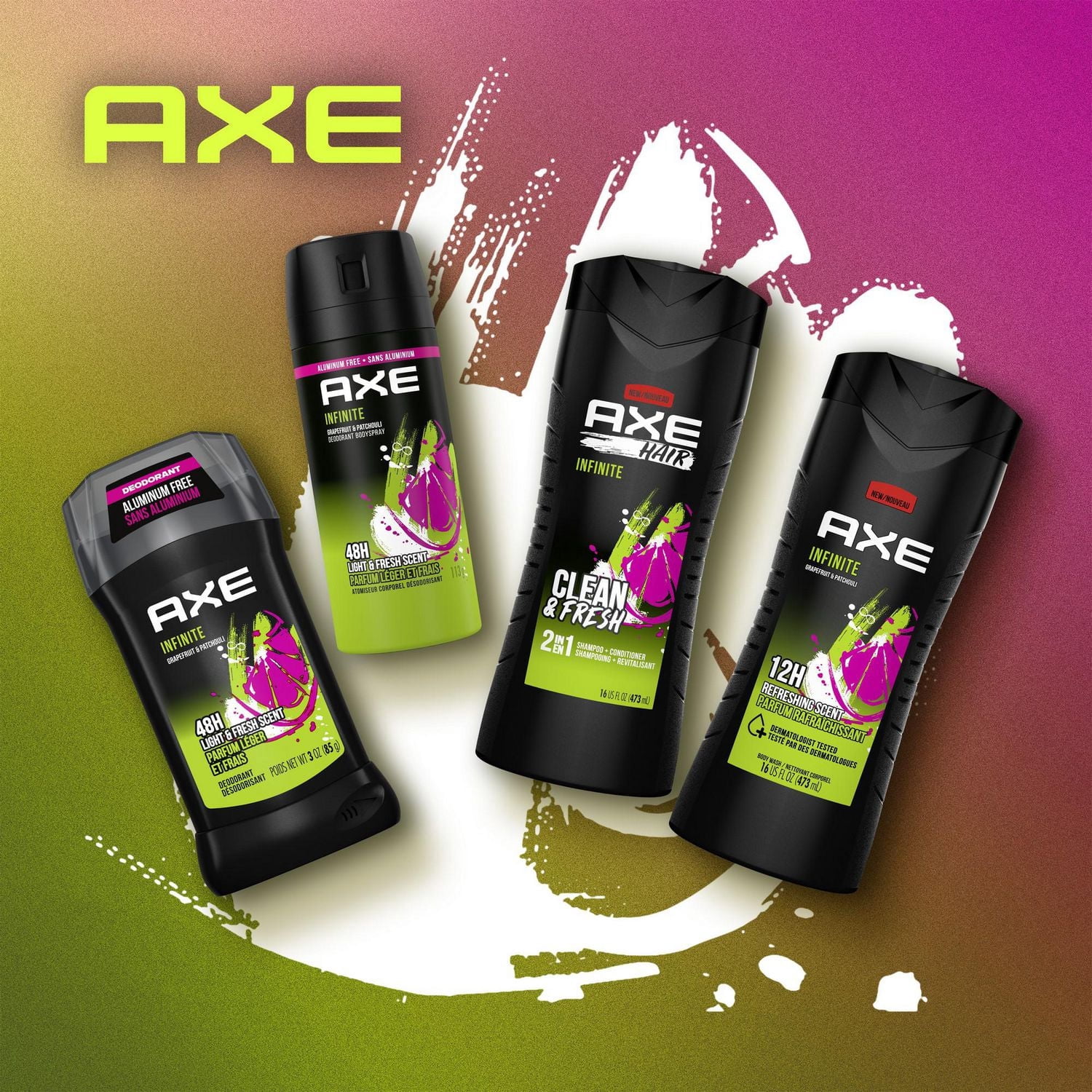 AXE Aluminum-Free Deodorant Body Spray Infinite Grapefruit & Patchouli, 113 g