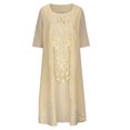 thumbnail image 4 of EGNMCR Robes de Vacances pour Femmes Mode Femmes Robe Décontractée Col en V Sans Manches Manteau à Manches Longues Ensemble Deux Pièces, 4 of 6