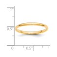 thumbnail image 2 of Bague de Mariage Demi-Rond en Or Jaune 14k Poli Solide Gravable 2mm Demi-Rond Taille 7.5 Bijoux Cadeaux pour Femmes, 2 of 4