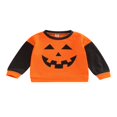 thumbnail image 1 of Bébé Garçon Garçon Fille Halloween Sweat-Shirt Citrouille Visage Imprimé Col Rond Manches Longues Pulls, 1 of 6