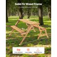 thumbnail image 2 of VEVOR Ensemble de Table de Pique-Nique 2-en-1 Transformable Interchangeable Table en Bois Banc Extérieur, 2 of 9
