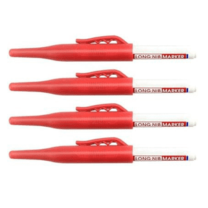 Long- Deep Hole Marker,Metal Markers for Steel Waterproof Construction Markers Long Nose Marker Pens Red
