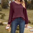 thumbnail image 1 of EQWLJWE Blouses à Manches Longues pour Femmes Col Rond Manches Longues Creusées Patchwork T-shirt Ample Vêtements d'Automne pour Femmes, 1 of 5