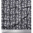 thumbnail image 1 of Soimoi Polyester Crepe Fabric Leaves & Floral Block Fabric Prints by Yard 52 Inch Wide, 1 of 3