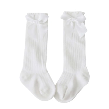 Birdeem Toddlers Girls Cute Big Bow Knee High Long Soft Cotton Lace Baby Socks Kids