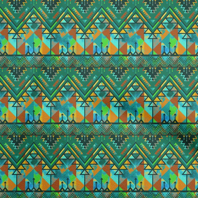oneOone Cotton Flex Dark Green Fabric African Aztech Craft Projects Decor Fabric Printed By The Yard 40 Inch Wide