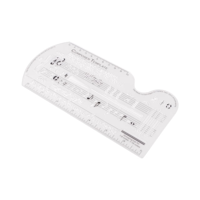 Gabarit de Compositeur de Musique Feuille de Dessin Règle de Feuille Double Échelle Règle de Courbe PP Transparent Impression en Sérigraphie Outil de Manuscrit de Symbole Musical pour Compositeurs et Musique