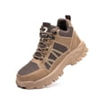 thumbnail image 1 of Woobling Unisex Safety Shoe Lace Up Work Shoes High Top Protection Boot Anti-collision Booties Men Slip Resistant Steel Toe Boots Brown 10, 1 of 9