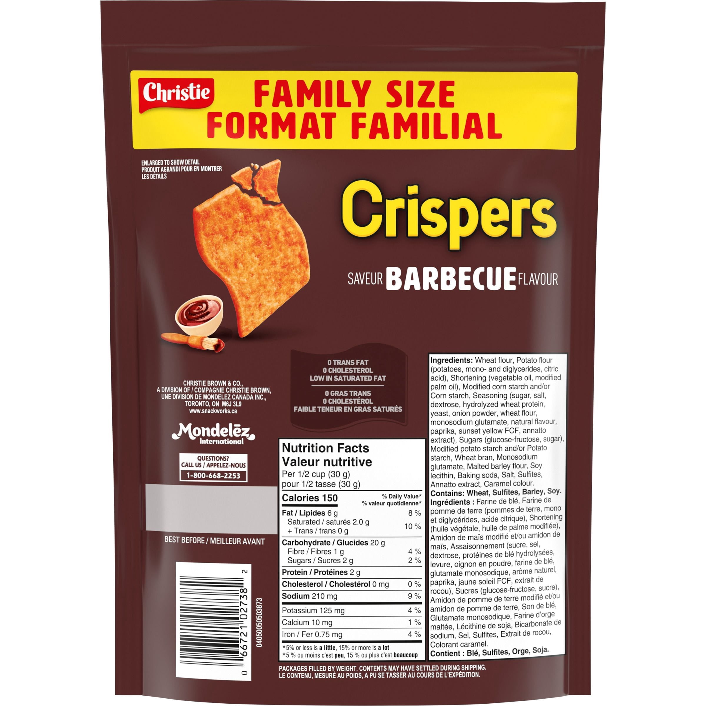 Crispers, BBQ Flavour, Family Size, Barbecue Salty Snacks, Is It a Chip or a Cracker