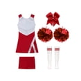 thumbnail image 3 of iiniim Tenues de Cheerleader pour Filles Enfants Uniformes de Cheerleading pour Filles du Secondaire Robe de Danse à Paillettes avec Pompons A Rouge 10, 3 of 5
