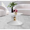 thumbnail image 2 of Meridian Furniture Malia Table Basse en Forme de Sablier en Métal Blanc et Or, 2 of 5