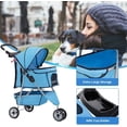 thumbnail image 4 of BestPet Nouvelle Poussette Bleue pour Animaux Cage pour Chat et Chien Poussette à 3 Roues Transport Pliant de Voyage T13, 4 of 7