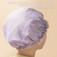 thumbnail image 2 of Double Layer Lace Shower Cap | Reusable Plastic Elastic Bathing Cap for Spa, Hotel & Hair Salon | Waterproof Hair Protection for Adults, 2 of 3