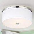 thumbnail image 1 of Design Classics Lighting Polished Chrome Ceiling Light with White Drum Shade, 1 of 2
