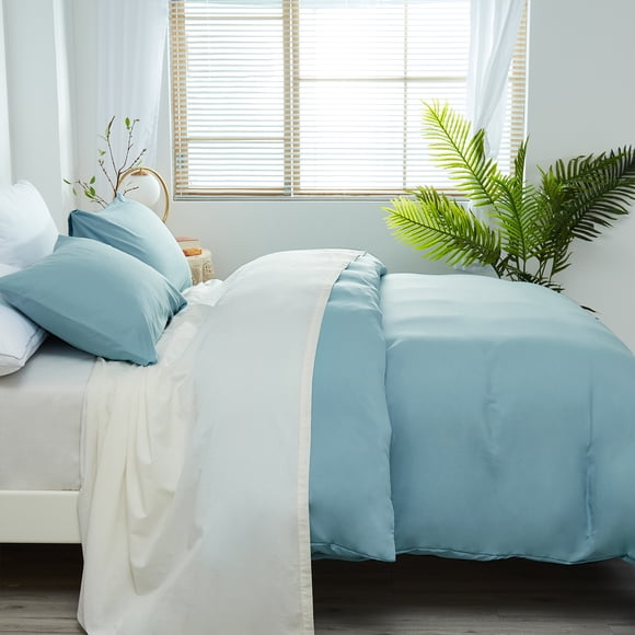 JML Duvet Cover Set 3-Piece Washed Microfiber Duvet Cover & 1 Pillowcase, Twin