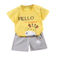 thumbnail image 2 of EGNMCR Ensembles de Blouses et Chemises à Manches Courtes Col Rond pour Tout-Petits Garçons Filles Mode Mignon Imprimé Chiot Costume Décontracté Ensemble Fille, 2 of 4