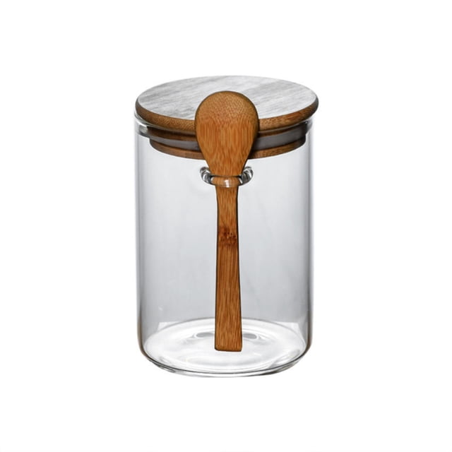 Hinati Clearance Sale Glass Jars with Airtight Lids and Spoons Thick Glass Food Storage Airtight Food Storage Containers, Kitchen Storage Containers for Cabinets, Countertop, Drawers, Under Sink