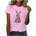 thumbnail image 1 of Tauxra Hauts d'Été à Manches Courtes pour Femmes, T-Shirts à Col Rond pour Femmes, Blouse T-Shirt Décontractée à Imprimé de Pâques, 1 of 5