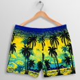thumbnail image 3 of AMERTEER Man Shorts Loose Plus Size Polyester Flat Corner Printed Beach Shorts for Spa, 3 of 10