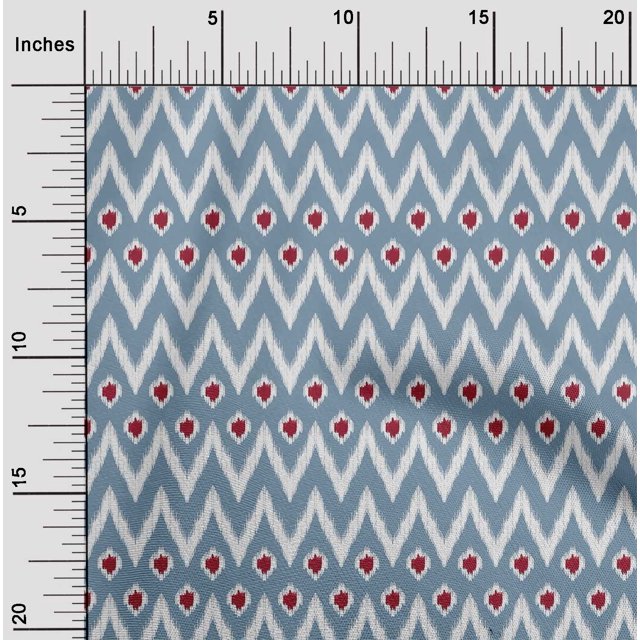 oneOone Cotton Cambric Fabric Chevron Ikat Printed Craft Fabric BTY 56 Inch Wide