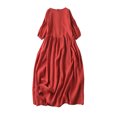thumbnail image 1 of Pompotops Robe Longue de Soirée Mode Femme Aguichant Manches 3/4 Dos Nu avec Dentelle en Solde, 1 of 4