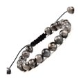 thumbnail image 1 of Natural Healing Power Gemstone Crystal Beads Unisex Adjustable Macrame Bracelets 8mm,Larvikite Labradorite, 1 of 3