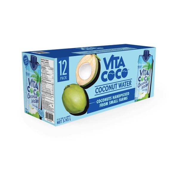 Vita Coco Pure Original Coconut Water | Non-GMO | Refreshing Coconut Taste | Natural Electrolytes | 12x330ml Tetra