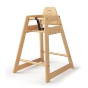Chaise haute en bois Foundations NeatSeat pour tout-petits, empilable, harnais à 3 points, finition naturelle