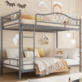 thumbnail image 4 of Twin Loft Bed with Adjustable Ladder & Full Guardrail, Loft Bed Twin Heavy-Duty Metal Frame, Space Saving, No Box Spring Needed & Noise Free,400 Lbs Weight Capacity, 4 of 6