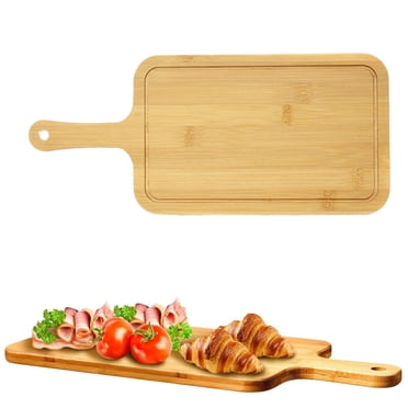 TIMIFIS Bamboo Tray Wood Cutting Board with Handle Wooden Ecologicals Bamboos Serving Board Kitchen Chopping Boards for Pizza Bread Cheese Charcuterie Fruit Vegetables Kitchen Gadgets