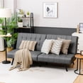 thumbnail image 2 of Costway Canapé-Lit Futon en Cuir PU Convertible Pliant Gris, 2 of 10