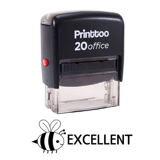 Printtoo Custom Stamp EXCELLENT Self Inking Office Stationary Rubber Stamp-Black