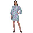 thumbnail image 1 of Moomaya Short Robe For Women Plus Size Printed Cotton Robe Lightweight Nightwear, 1 of 5