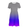 thumbnail image 4 of Weiqiqre Robes pour Femmes Été Décontractées à Manches Courtes Col Ras du Cou Robes T-Shirt Amples Évasées Mini avec Poches, 4 of 5
