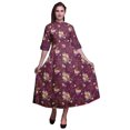 thumbnail image 1 of Bimba Robe Chemise Décontractée à Imprimé Floral pour Femme, Robe Évasée Mi-Mollet de Fête - X-Grand, 1 of 5