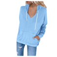 thumbnail image 1 of RKSTN Womens Sweatshirt Fashion Casual Slim Zipper Hoodie Solid Color Drawstring Fit Soft Tops with Pockets, 1 of 8