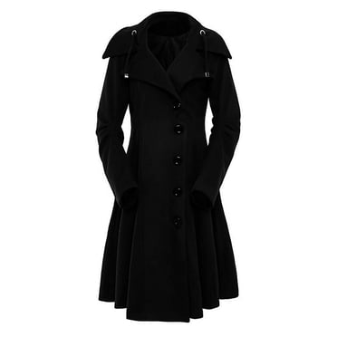 Manteau Femme Hiver Femmes Chaud Ajusté Pardessus Long Manteau d'Hiver Manteau à Double Boutonnage avec Ceintures