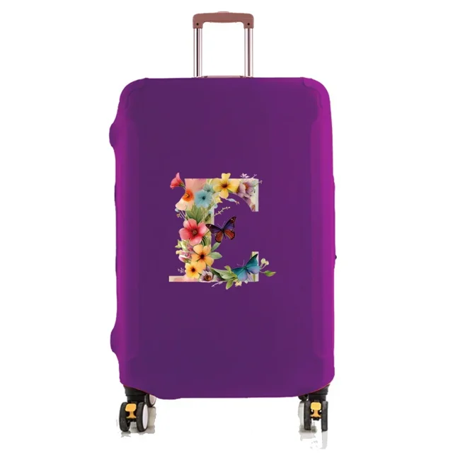 Travel Luggage Cover Baggage Suitcase Protector Washable Reusable Dustproof Scratch-proof Suitcase Cover Butterfly Print Pattern 8butterfly letter E S