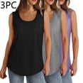 thumbnail image 2 of Plebaso Lot de 3 Débardeurs pour Femmes Décontractés d'Été Sans Manches Amples Col Rond T-Shirts Basiques pour Dames, 2 of 7