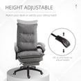 thumbnail image 4 of Vinsetto Office Chair 360° Swivel Adjustable Height Linen Style Fabric Recliner with Retractable Footrest and Double Padding, Grey, 4 of 10