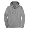 thumbnail image 1 of Classic Fitted Basic Zip Up Hoodied Sweater - Heather Grey - Small, 1 of 1