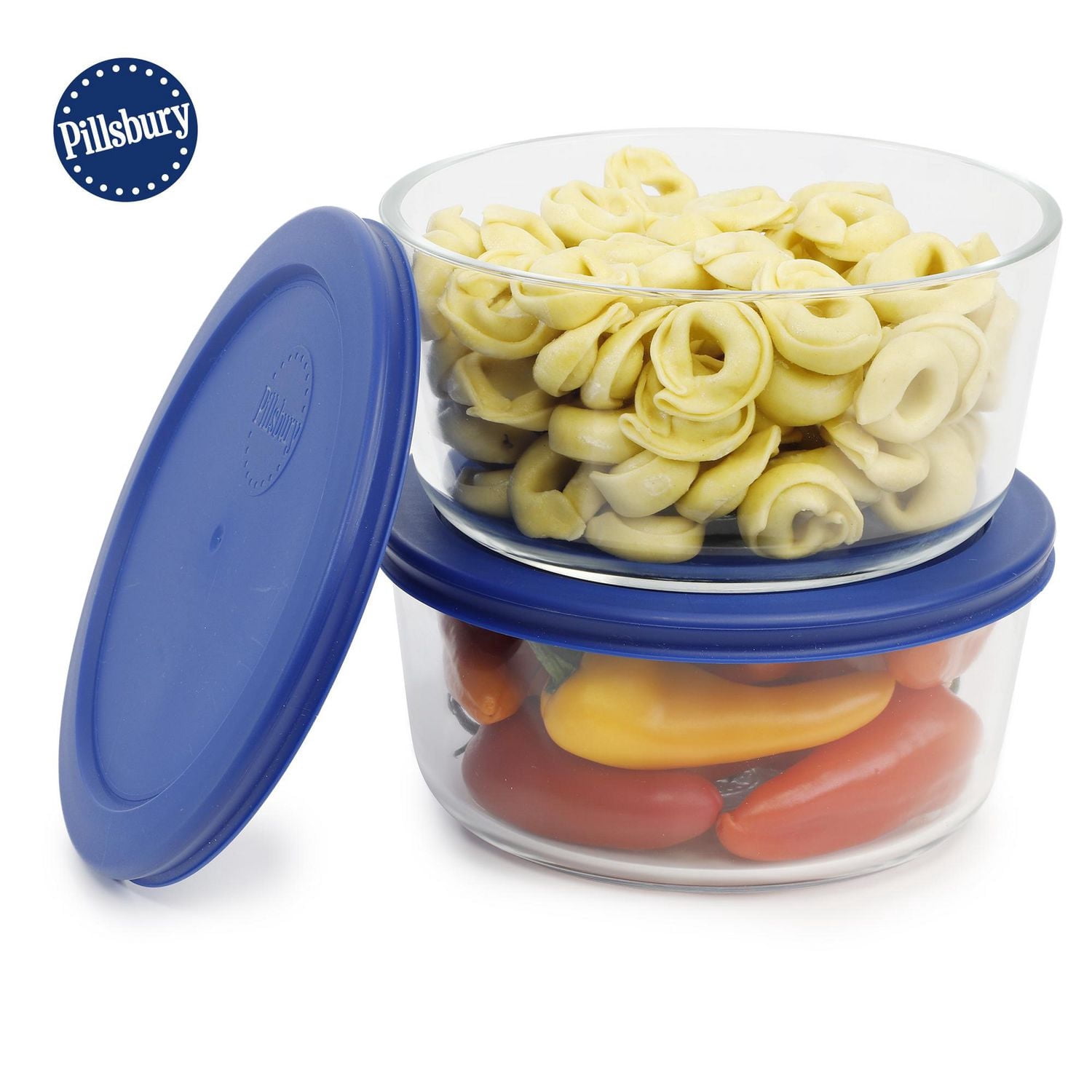 Pillsbury 4pc Rectangular Glass Round Food Storage Container  944ml