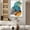 B, variant on Abstract Wall Art Painting for Living Room and Bedroom – Modern Canvas Print with Blue Green Yellow Gold Leaf Ready to Hang Home Wall Artwork