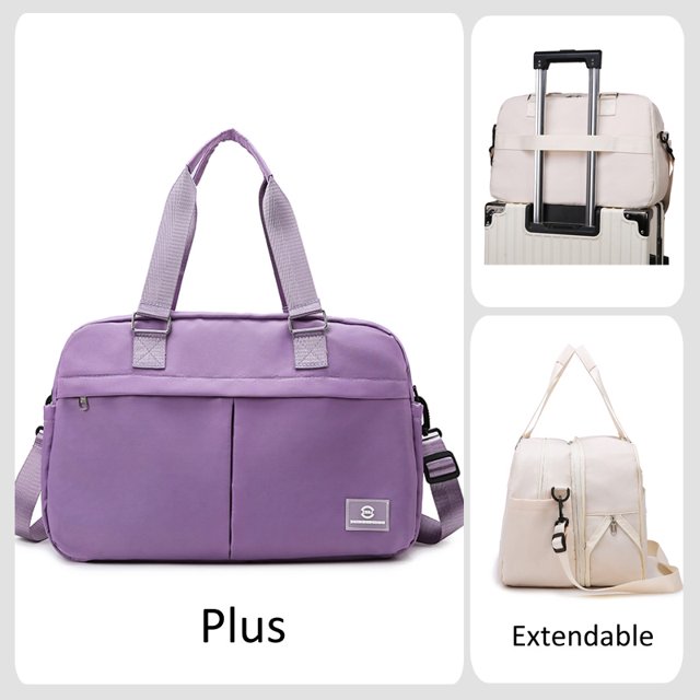 Sac à Main de Voyage Extensible Grand Sac de Sport à Plusieurs Couches Sac de Rangement pour Bagages de Voyage Sac de Fin de Semaine pour Avion Bagage à Main Violet plus