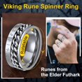thumbnail image 3 of ORUYROP Can Engrave Viking Rune Spinner Rings for Men/Women, Size #7-#14 Chain Link Fidget Ring, Stainless Steel/Gold Plated/Black-Send Gift Box, 3 of 7