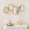 thumbnail image 2 of HOMCOM Metal Wall Art Mirror Decor Modern Wall Sculpture, Gold, 2 of 10