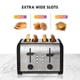 thumbnail image 2 of Kenmore 4-Slice Stainless Steel Toaster, Dual Controls, Extra Wide Slots, 9 Browning Levels for Toasting & Bagels, 2 of 8
