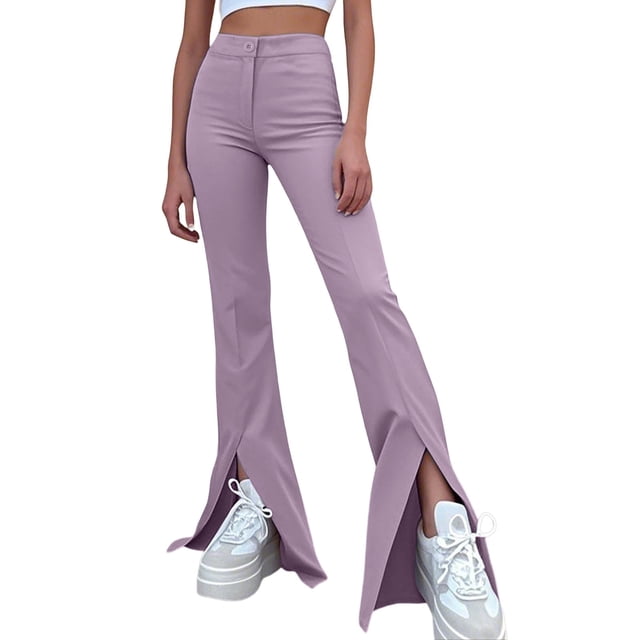 Women's Casual Mid Waist Cargo Jeans Stretch Wide Leg Denim Pants With Pockets