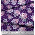 thumbnail image 3 of Soimoi Toile de Velours Géométrique, Feuilles & Rose Imprimé Floral 1 Yard 58 Inch Wide, 3 of 3